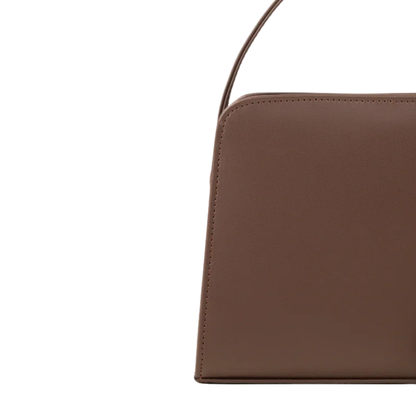 Brown Structured Shoulder Handbag